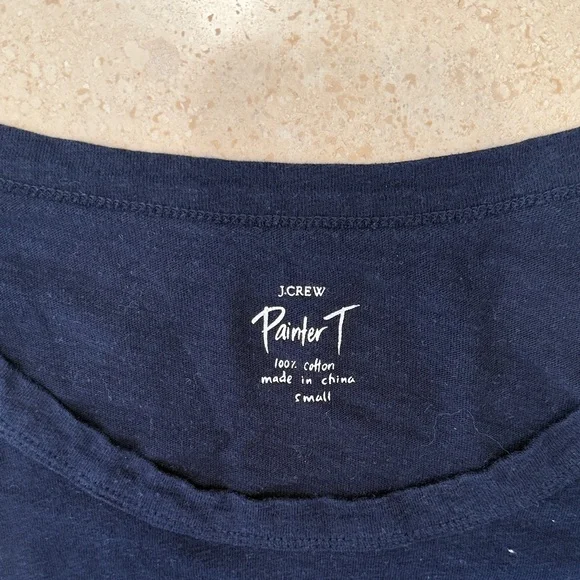 J. Crew navy blue 3/4 length Sleeve Tee - Picture 2 of 3